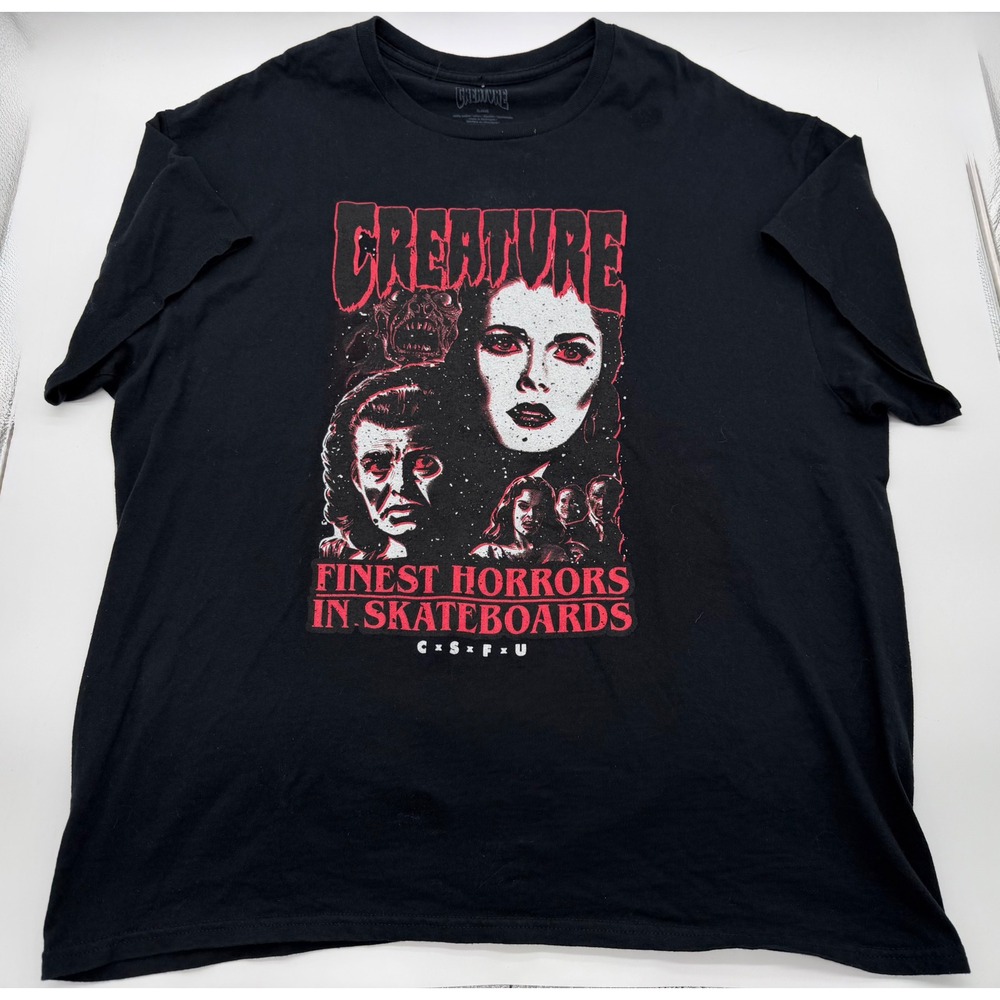 Creature Skateboards Finest Horrors Halloween Skating T-Shirt Black XL Mens